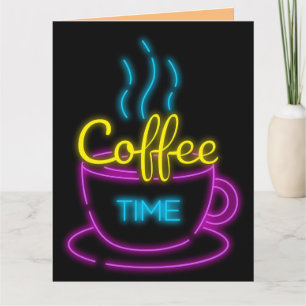 DENK AAN JULLIE NEON COFFEE WENSKAARTEN KAART