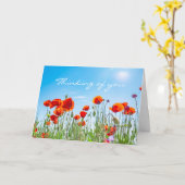 Denk aan jullie Rode papaverbloemen Moderne sympat Kaart (Gele Bloem)