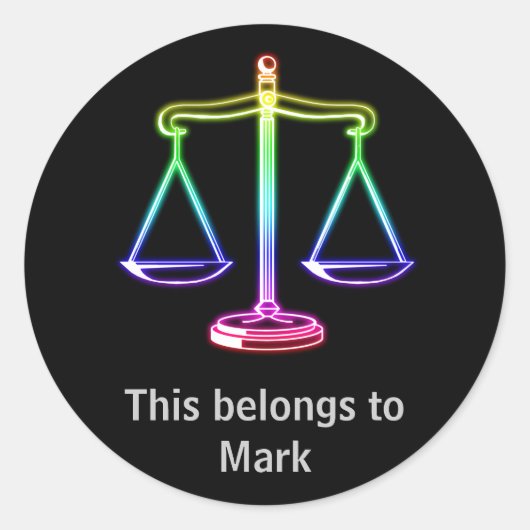 Denk aan justitie - rechtssticker ronde sticker (Voorkant)