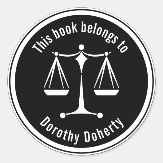 Denk aan justitie - rechtssticker ronde sticker (Voorkant)