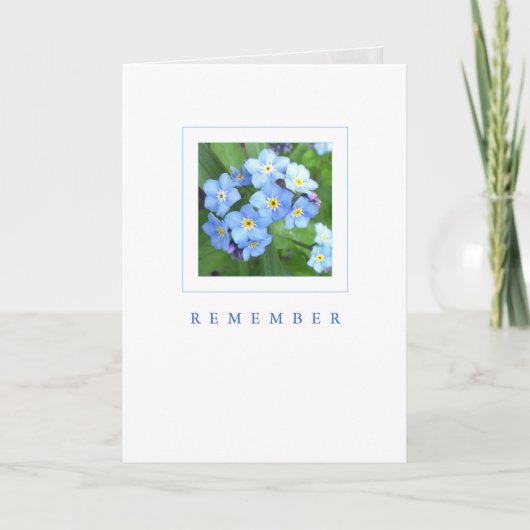 Denk aan Kaart: Sky Blue Forget-Me-Nots Kaart (Voorkant)