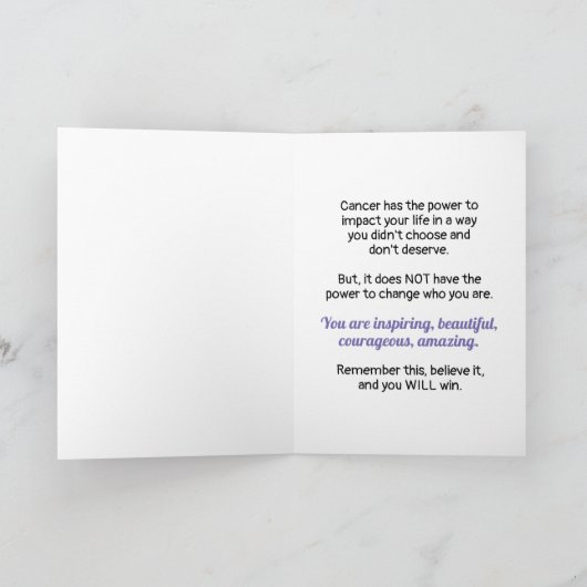 Denk aan kankerpatiënten - Vergeet niet wie u bent Kaart (Binnen)