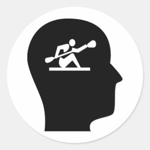 Denk aan Kayakking Ronde Sticker