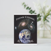 denk aan kosmische daad wereldwijd briefkaart (Staand voorkant)
