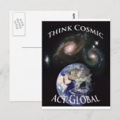 denk aan kosmische daad wereldwijd briefkaart (Voorkant / Achterkant)