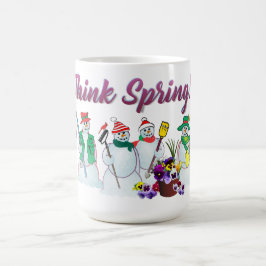 Denk aan Lente sneeuwpoppen met Mok in pansies