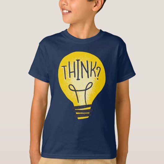 DENK AAN LICHTBULB T-SHIRT (Voorkant)