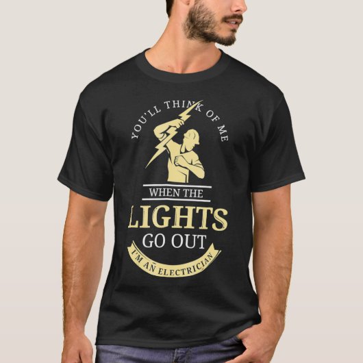 Denk aan me als het licht uit gaat t-shirt (Voorkant)