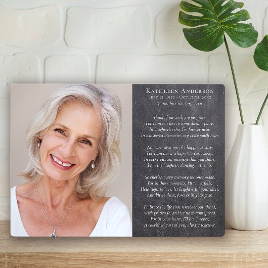 Denk aan mij gedicht foto-herdenking condoleance fotoplaat