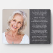 Denk aan mij gedicht foto-herdenking condoleance fotoplaat (voorkant)