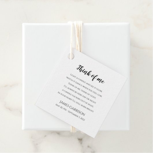 Denk Aan Mij Levensviering Foto Kaars Bedankjes Labels (In situ)