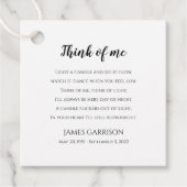 Denk Aan Mij Levensviering Foto Kaars Bedankjes Labels (Voorkant)