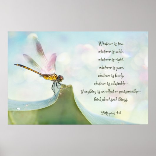 Denk aan mooie dingen. . . inspiratie door libelle poster (Voorkant)