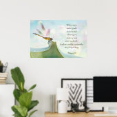 Denk aan mooie dingen. . . inspiratie door libelle poster (Thuiskantoor)
