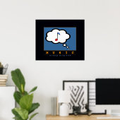 denk aan muziek poster (Thuiskantoor)