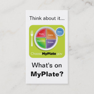 Denk aan MyPlate Bladwijzer - Wit Visitekaartje