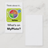 Denk aan MyPlate Bladwijzer - Wit Visitekaartje (Voorkant / Achterkant)