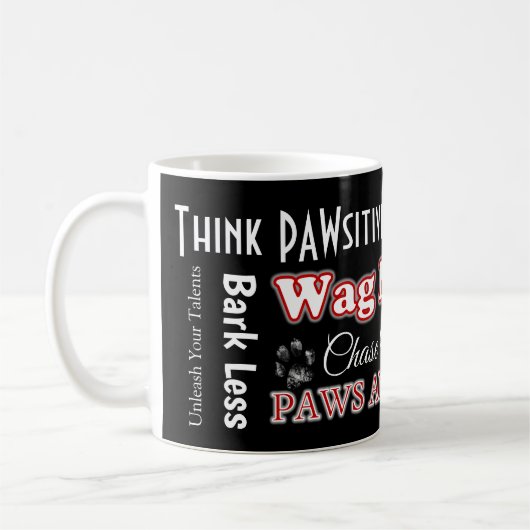 Denk aan PAWsitive Paw Print Coffee Cup Koffiemok (Links)