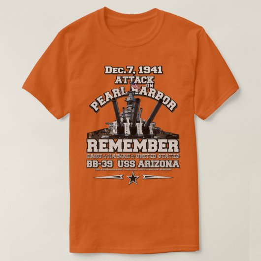 Denk aan Pearl Harbor USS Arizona T-shirt (Design voorkant)