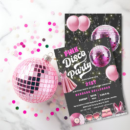 Denk aan Pink Core Disco Party Kaart