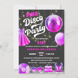 Denk aan Pink Core Disco Party Kaart