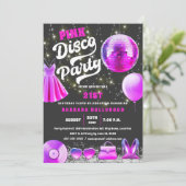Denk aan Pink Core Disco Party Kaart (Staand voorkant)