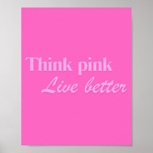 Denk aan Pink Wall Poster Art (Voorkant)