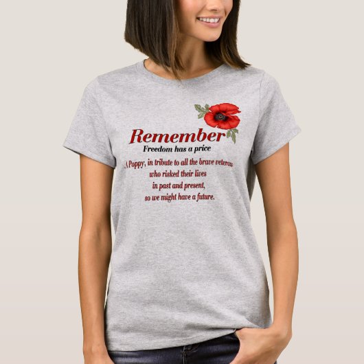 Denk aan Poppy Tribute Shirt (Voorkant)