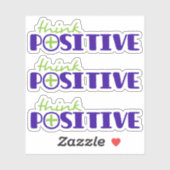 Denk aan positieve groene blauwe plus tekst slogan sticker (Vel)
