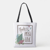 Denk aan positieve motivatie en veer boho tote bag (Achterkant)
