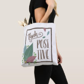 Denk aan positieve motivatie en veer boho tote bag (Dichtbij)