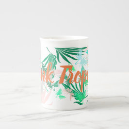 Denk aan positieve palmbomen die de koffiebeker Mo Porselein Kop