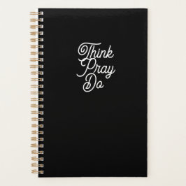 Denk aan Pray Do Black Modern Planner