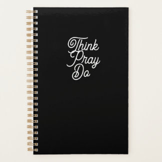 Denk aan Pray Do Black Modern Planner