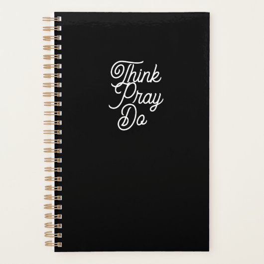 Denk aan Pray Do Black Modern Planner (Voorkant)