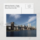 Denk aan reflectie ~ Twin Towers WTC NYC Briefkaart (Voorkant / Achterkant)