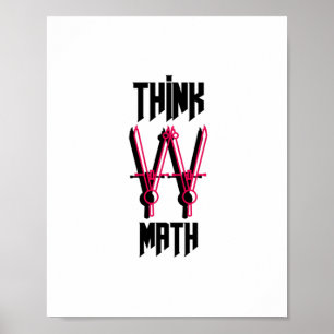 Denk aan rode wiskunde poster