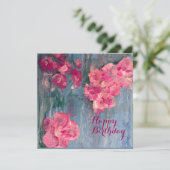 Denk aan Roze Flat Birthday Kaart (Staand voorkant)