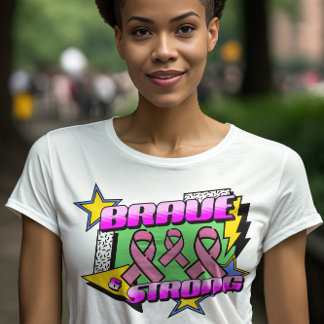 Denk aan roze kankerbewustzijn (Retro 90's stijl) T-shirt