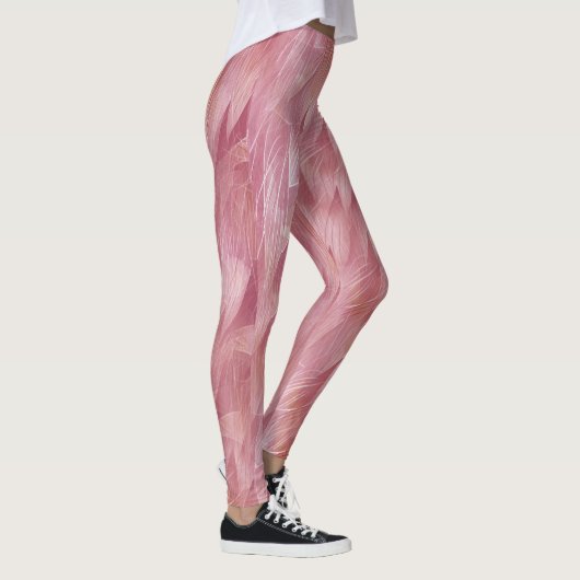 Denk aan roze Pop Flamingo Feathers Leggings (Rechts)