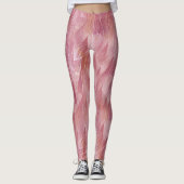 Denk aan roze Pop Flamingo Feathers Leggings (Voorkant)