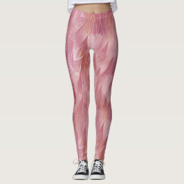 Denk aan roze Pop Flamingo Feathers Leggings