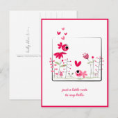 Denk aan roze roze roze roze vogelbloemen briefkaart (Voorkant / Achterkant)