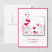 Denk aan roze roze roze roze vogelbloemen briefkaart (Voorkant / Achterkant)