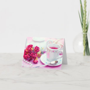 Denk aan roze thea kaart