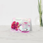 Denk aan roze thee kaart (Voorkant)
