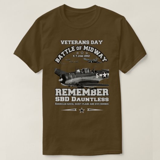 Denk aan SBD Dauntless veteranen ww2 T-shirt (Design voorkant)