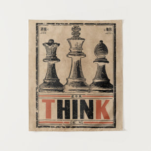Denk aan schaak  kunst   Wabi Sabi-strategie Wandkleed
