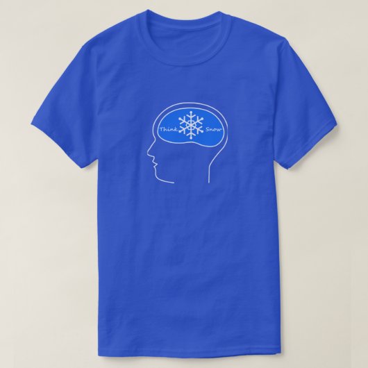 Denk aan sneeuw! en ski T-shirt (Design voorkant)