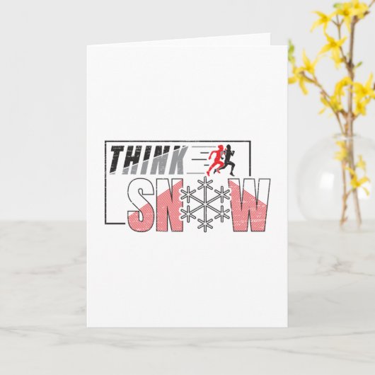Denk aan sneeuw - Grappig warm weer aan het lopen Kaart (Gele Bloem)
